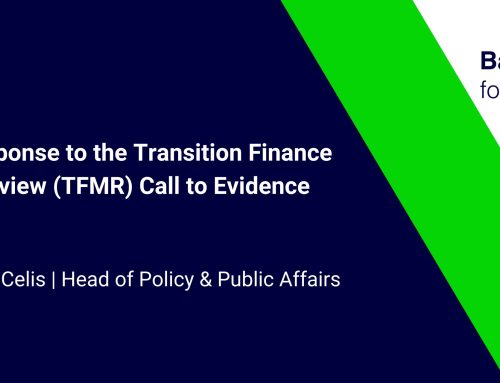 B4NZ Response to the Transition Finance Market Review (TFMR) Call to Evidence